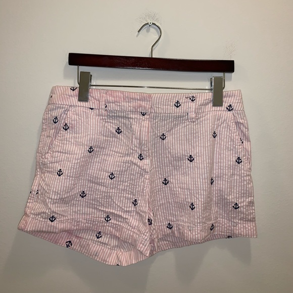British Khaki Pink & Blue Anchor Shorts size 4 - Picture 2 of 10